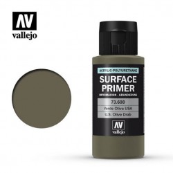 VALLEJO 73.608 Surface Primer U.S. Olive Drab Color 60 ml.