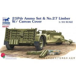 BRONCO AB3551 1/35 25pdr Ammo Set & No.27 Limber w/Canvas Cover