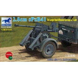 BRONCO CB35141 1/35 2.8cm sPzB41 on larger steel-wheeled carriage w/trailer