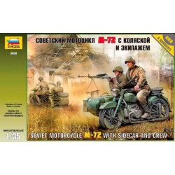 ZVEZDA 3639 1/35 Soviet Motorcycle M-72 with Sidecar and Crew