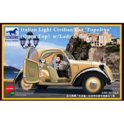 BRONCO CB35165 1/35 Italian Light Civilian Car (Open Top) w/Lady & Dog