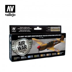 VALLEJO 71.183 MODEL AIR US Army Air Corps Mediterranean Theater Op. (MTO) WWII (8 colors of 17 ml. set)