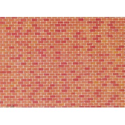 FALLER 170608 HO 1/87 Plaque de mur, Brique - Wall card, Red brick