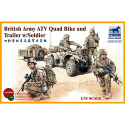 BRONCO CB35207 1/35 British Army ATV Quad Bike & Trailer w/ Figures