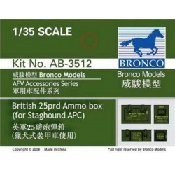 BRONCO AB3512 1/35 British 25prd Ammo Box (for Staghound APC)