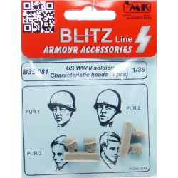 CMK B35081 1/35 US WWII soldiers character heads 4 pcs