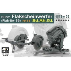 AFV CLUB AF35125 1/35 60cm Flakscheinwerfer (Flak-Sw 36) Mit Sd.Ah.51