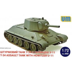 UNIMODELS 440 1/72 T-34 Assault Tank with Howitzer U-11