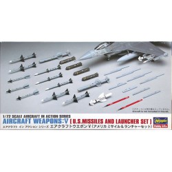HASEGAWA 35009 1/72 Aircraft Weapons: V U.S. Missiles and Launcher Set