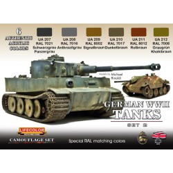 LifeColor CS03 German WWII Tanks Set 2 6x 22ml Acrylic Colours