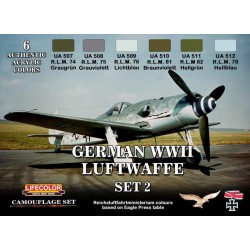 LifeColor CS07 German WWII Luftwaffe Set 2 6x 22ml Acrylic Colours