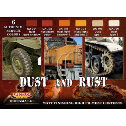 LifeColor CS10 Dust And Rust 6x 22ml Acrylic Colours
