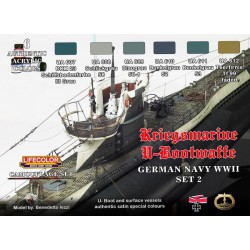 LifeColor CS12 German WWII Kriegsmarine Set 2 6x 22ml Acrylic Colours