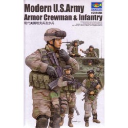 TRUMPETER 00424 1/35 Modern U.S. Army Armor Crewman & Infantry
