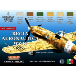 LifeColor CS19 Regia Aeronautica WWII Colours Set 1 6x 22ml Acrylic Colours