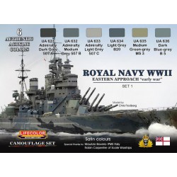 LifeColor CS33 Royal Navy WWII Eastern approach - Set 1 CAMO Set 6x 22ml