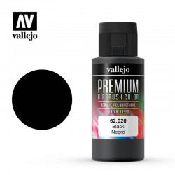 VALLEJO 62.020 Premium Color Black 60 ml.