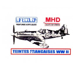 LifeColor UAD520 Teintes Francaises Avions WWII 6X22ml