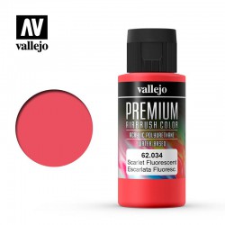 VALLEJO 62.034 Premium Color Scarlet Fluo Fluorescent 60 ml.