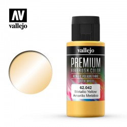 VALLEJO 62.042 Premium Color Metallic Yellow Pearl & Metallics 60 ml.