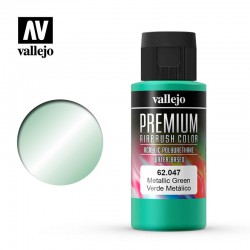VALLEJO 62.047 Premium Color Metallic Green Pearl & Metallics 60 ml.