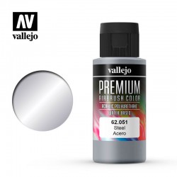 VALLEJO 62.051 PREMIUM COLOR Steel 60 ml.
