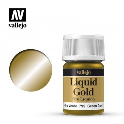 VALLEJO 70.795 Liquid Gold 216 Green Gold (Alcohol Based) Alcohol base metallics 35 ml.