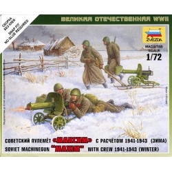 ZVEZDA 6220 1/72 Soviet Machine Gun 'Maxim' with Crew (Winter)