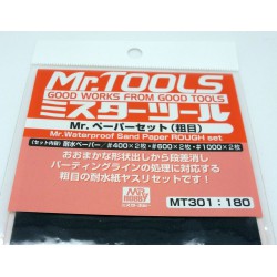 MR. HOBBY MT301 Mr. Waterproof Sand Paper Set ROUGH 3x2 Sheets