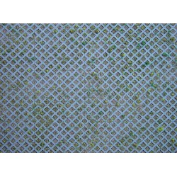 FALLER 170625 HO 1/87 Plaque mur, Briques perforées en losanges avec herbe