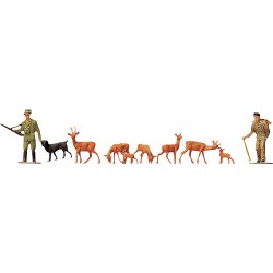 FALLER 151024 HO 1/87 Chasseur, bûcheron, chevreuils - Hunters, lumbermen, deer
