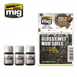 AMMO BY MIG A.MIG-7442 Enamel Glossy Wet Mud Soils 3x35ml