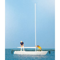 Preiser 10680 HO 1/87 Voilier et Marins – Sailors sailing boat