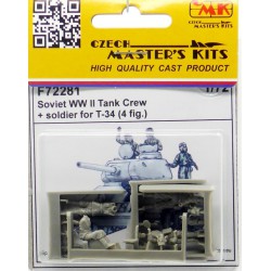 CMK F72281 1/72 CCCP T-34 War Tank Crew and Infantry 4 fig