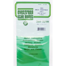 EVERGREEN EG9903 Green Transparent Sheets Styrene 150 x 0,25 x 300 mm (2p.)