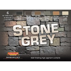 LifeColor CS40 Diorama Set Stone Grey 6x22ml Acrylic Colours