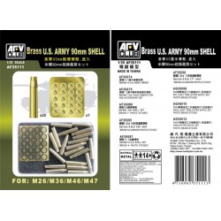 AFV CLUB AF35111 1/35 90mm Shell Case USA (20 Messing Hülsen)