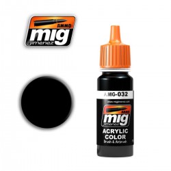 AMMO BY MIG A.MIG-0032 ACRYLIC COLOR Satin Black 17 ml.