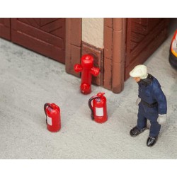 Faller 180950 HO 1/87 6 Extinguishers and 2 hydrants