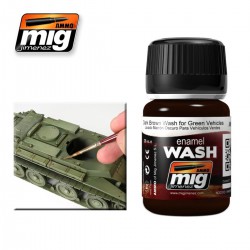 AMMO BY MIG A.MIG-1005 Dark Brown Wash for Green Vehicle 35ml