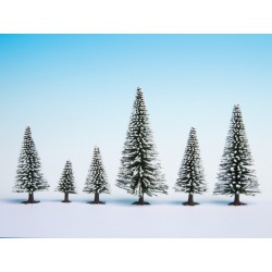 NOCH 26828 HO 1/87 Snow Fir Trees, 25 pieces, 5 - 14 cm high