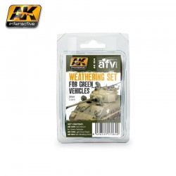 AK INTERACTIVE AK064 GREEN VEHICLES WEATHERING SET