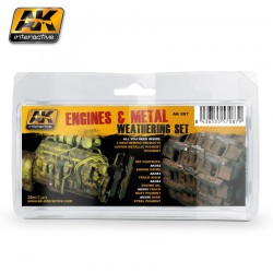 AK INTERACTIVE AK087 ENGINES AND METAL WEATHERING SET