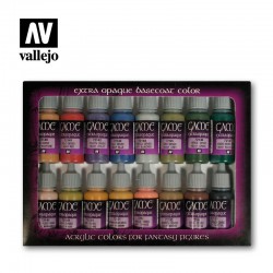VALLEJO 72.290 Game Color Set Extra Opaque Colors (16) 16 Color Set 17 ml.
