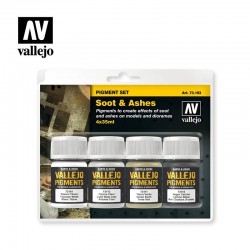 VALLEJO 73.193 Pigments Set Soot & Ashes Set 35 ml.