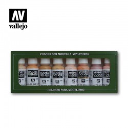 VALLEJO 70.124 Model Color Set Face & Skin Tones (8) 8 colors Set 17 ml.