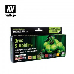 VALLEJO 72.304 Game Color Set Orcs & Goblins (8) by Angel Giraldez Special Set 17 ml.