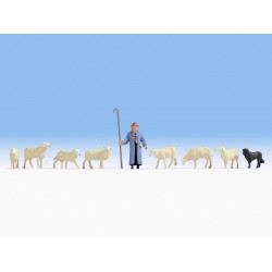 NOCH 15748 HO 1/87 Moutons et Berger - Sheep and Shepherd