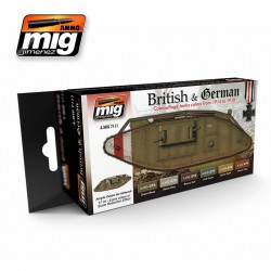 AMMO BY MIG A.MIG-7111 Acrylic Paint Set (6 jars) WWI British & German Colors