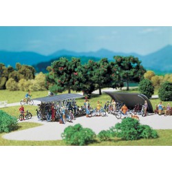 Faller 180584 HO 1/87 2 Bicycles stands with bikes